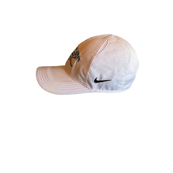Nike Featherlight Dri-Fit Henke Air 70 White Cap Blue Embroidery Adjustable - Picture 3 of 6